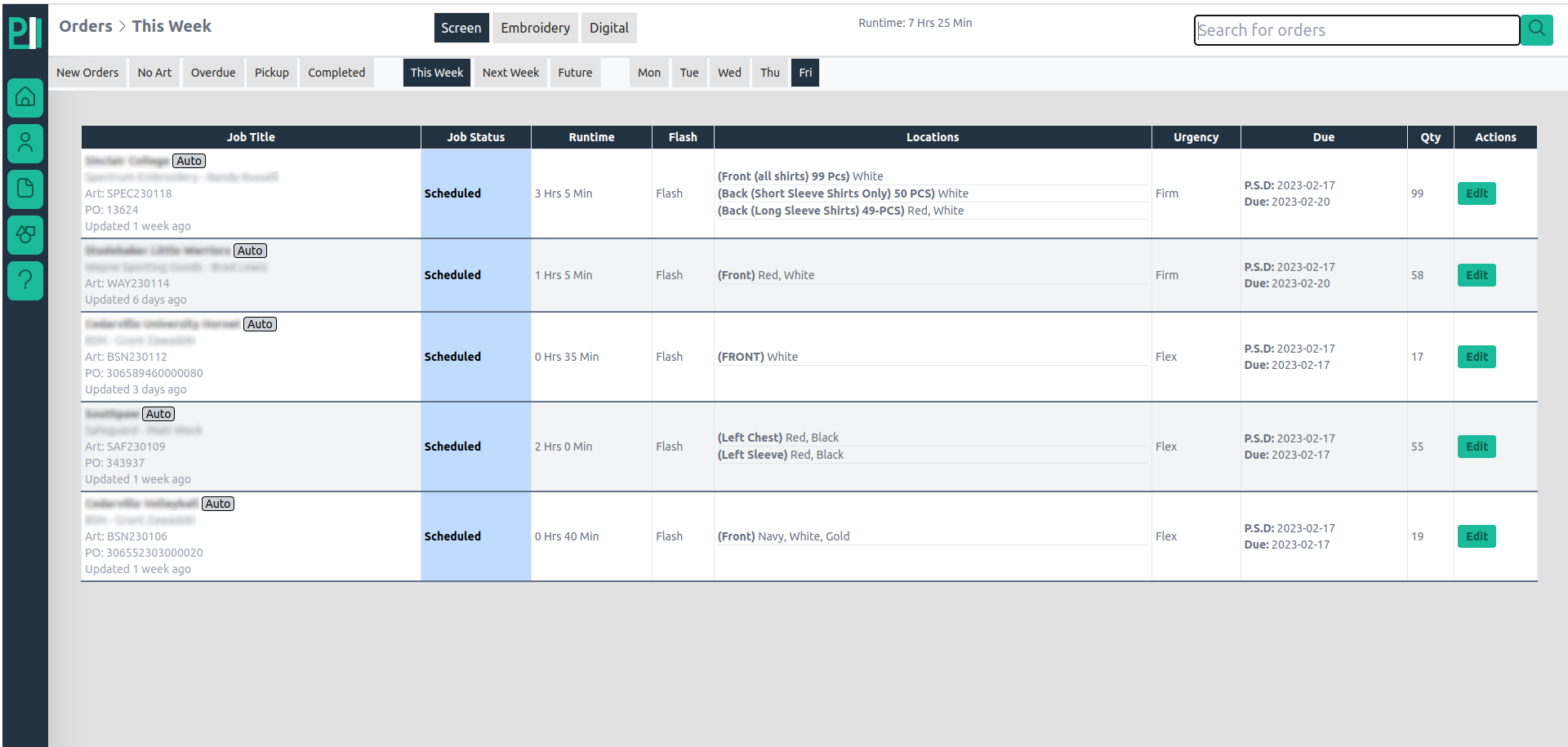 T & L Custom Screening Work Order Management System